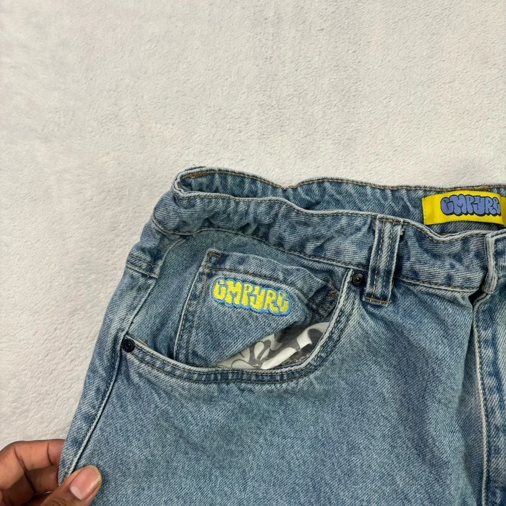 Y2K Empyre Embroidered Baggy Denim Blue Jeans Men's Waist 36